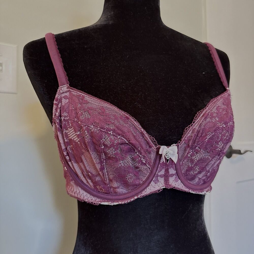 Victoria’s Secret Bra 36C Lace Unlined Underwired Body by Victoria Maroon Red